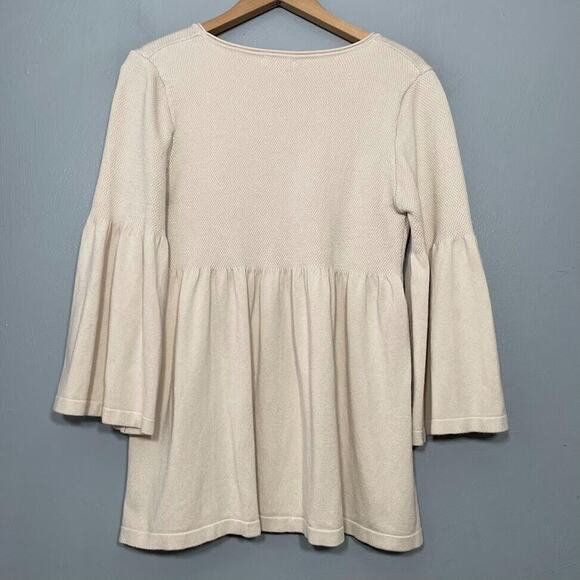 Earthbound Size Small Babydoll Beige Sweater Minimalist Romantic Bella Swan Y2K - Picture 5 of 7